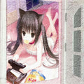 Pink Anime Gamer Cat Girl Wall Tapestry