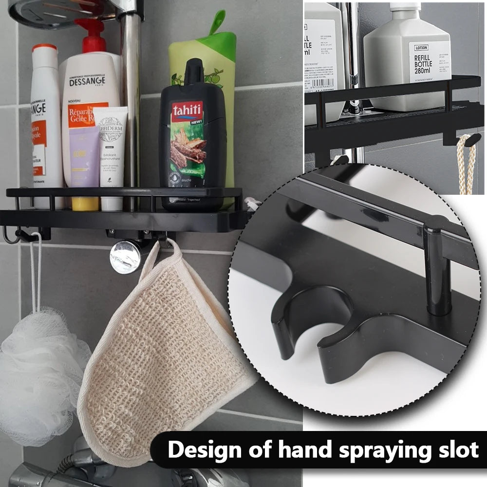 Detachable No-Drill Floating Shower Shelf