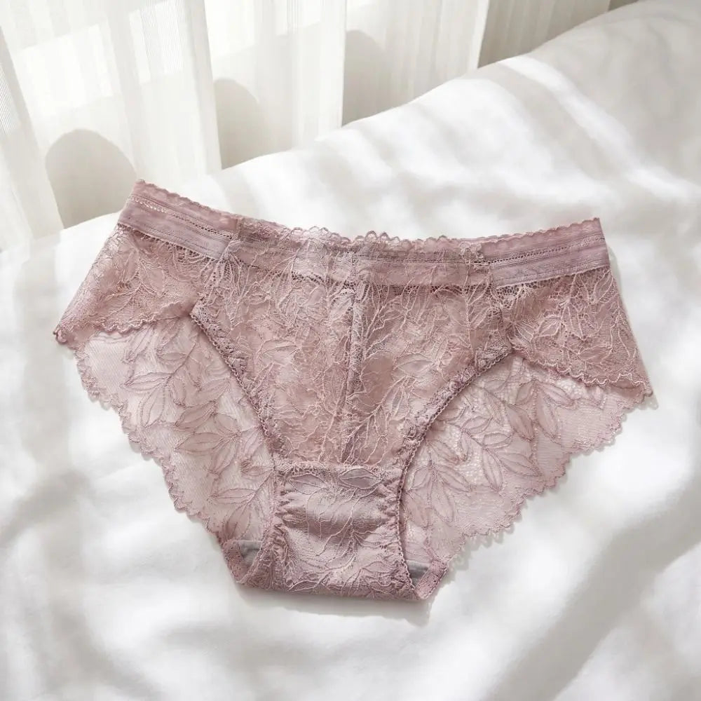 Lingerie Low Waist Women's Panties Transparent Mesh Lace Briefs Hollow Out Seamless Underwear Female