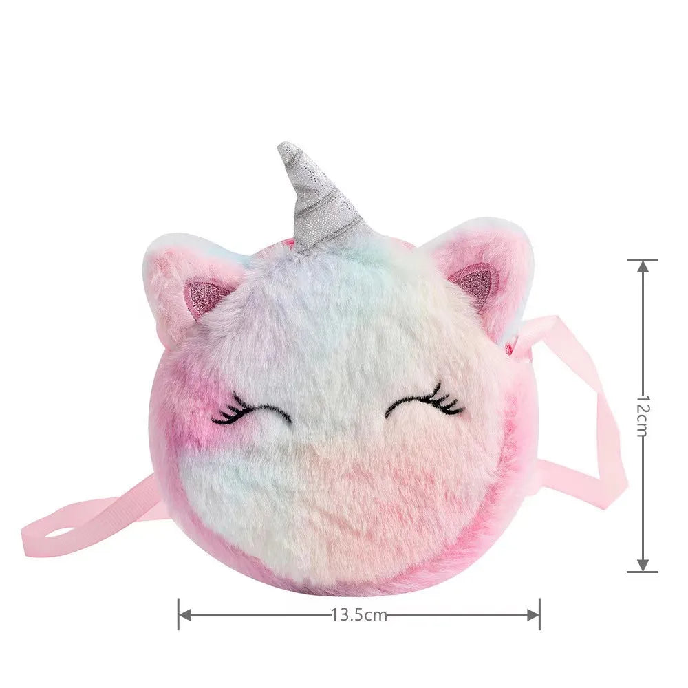 Kids Plush Unicorn Shoulder Bag