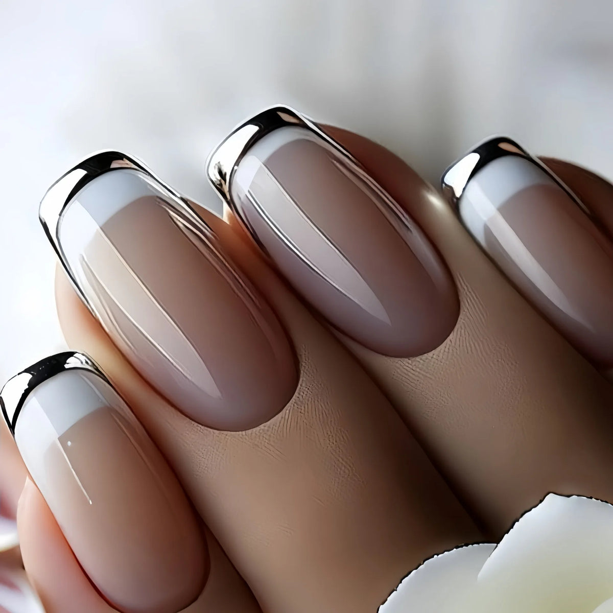 Gold & Silver Frame French Press-On Nails