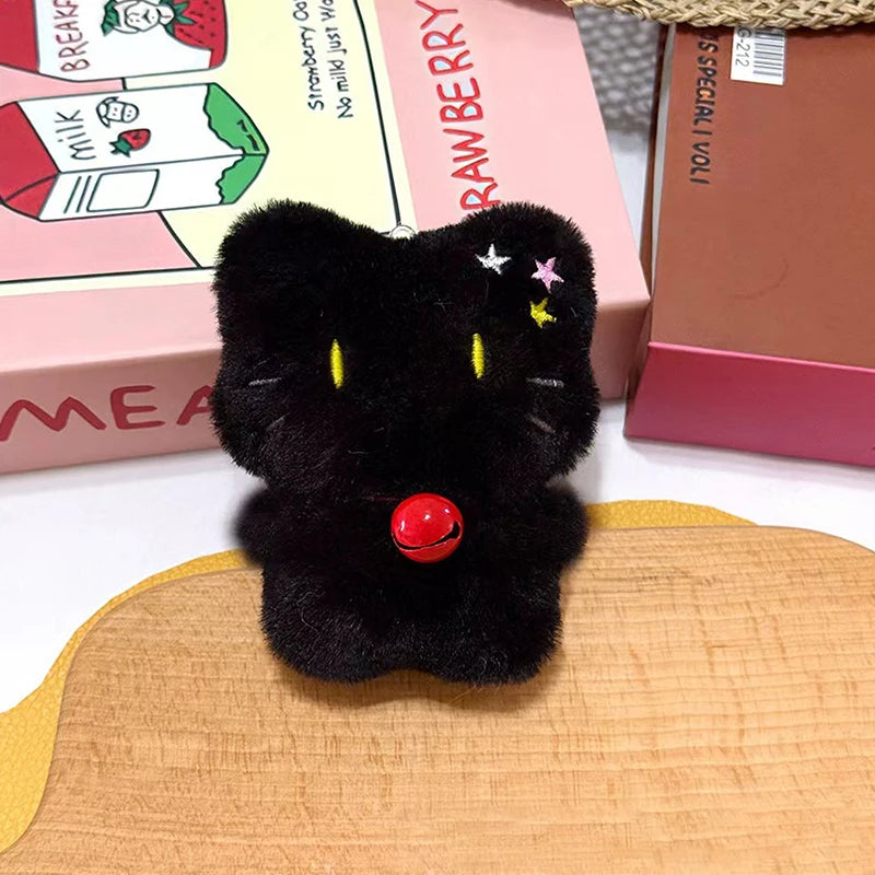 Black Cat Plush Bag Charm Keychain