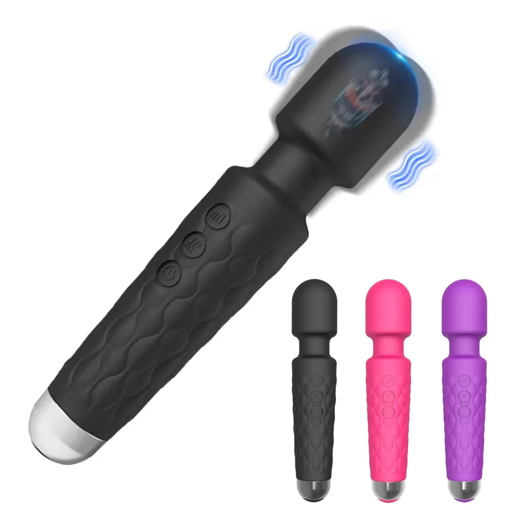Rechargeable Wand Vibrator – 20 Patterns/8 Speeds