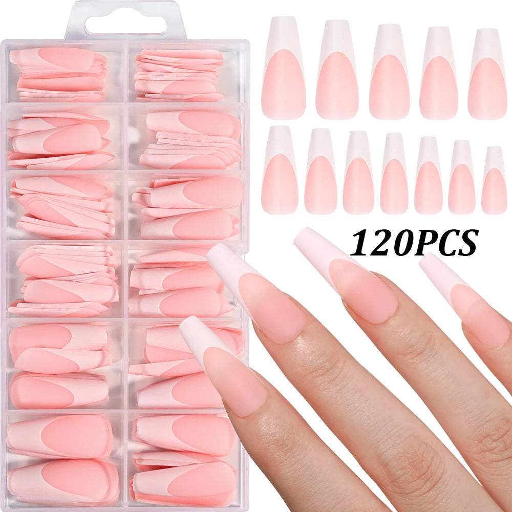 Light Pink Almond French Soft-Gel Nail Tips – 120/240/360 Pieces