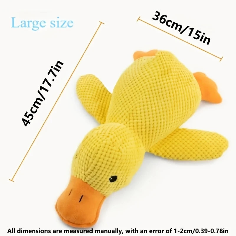 Yellow Duck Plush Squeaky Dog Toy
