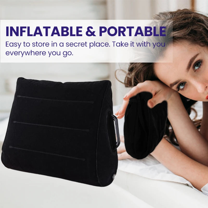 Foldable Inflatable Couple Positioning Wedge Pillow