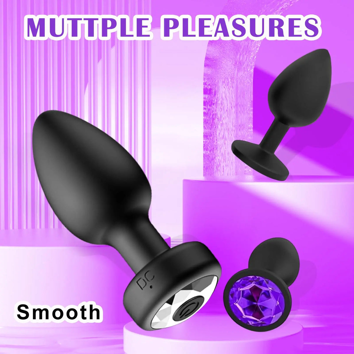4-Piece Silicone Remote Vibrating Anal Plug Set