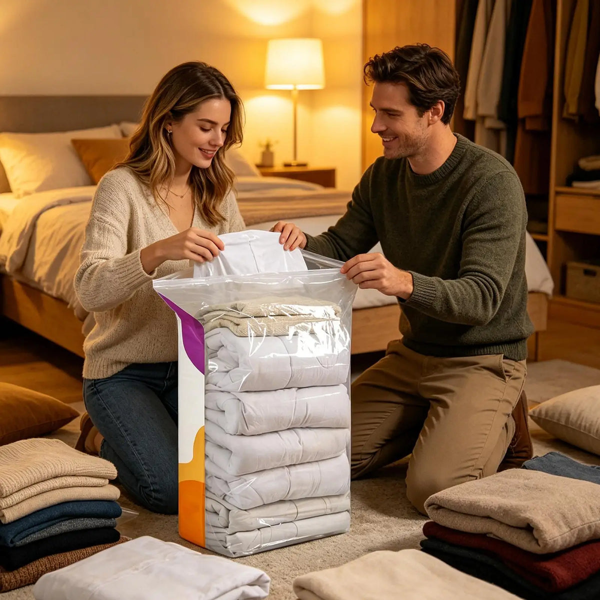Large No-Pump Storage Bags for Clothes & Quilts