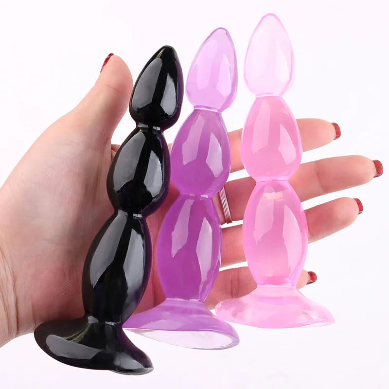 Soft Suction-Base Beaded Anal Plug