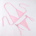 Womens Sexy Lingerie Bikini See ThrougSwimwear 2 Piece Bra With Tie Side Comfortable Thong Solid Color Beachwear Fashion Bustier