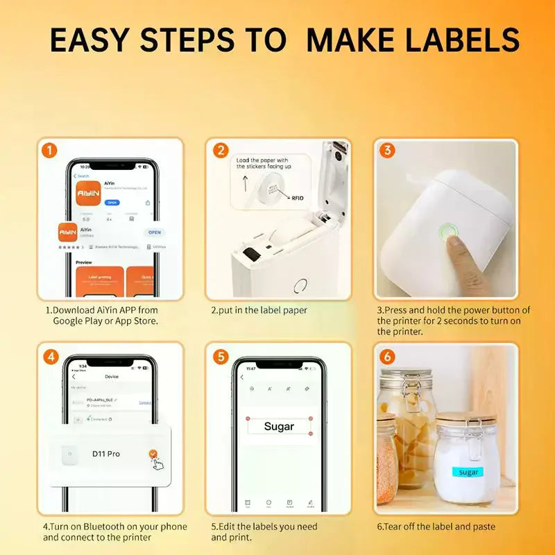 Mini Bluetooth Thermal Label & Sticker Printer