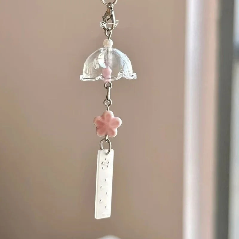 Sakura Beaded Phone Charm – Pink Y2K Lanyard