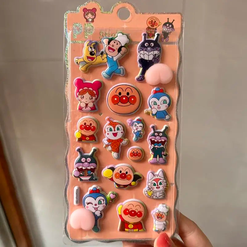 Anpanman Cartoon Anime Peripheral Stickers Diy Toy Pinch Music Creative Decompression Stickers Birthday Gifts for Boys and Girls