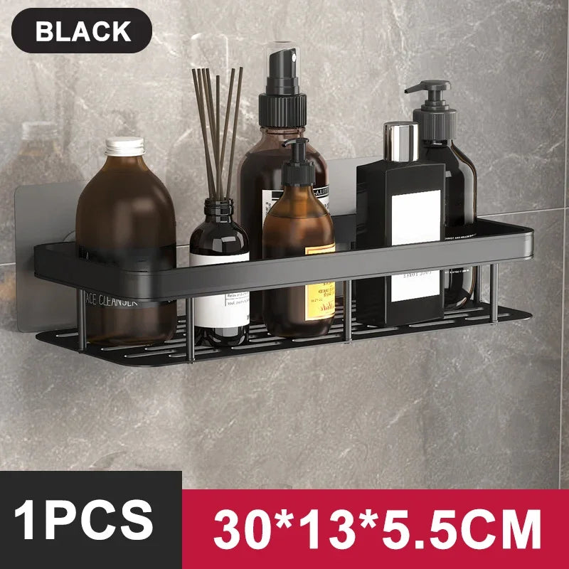 Aluminum No-Drill Shower Storage Shelf