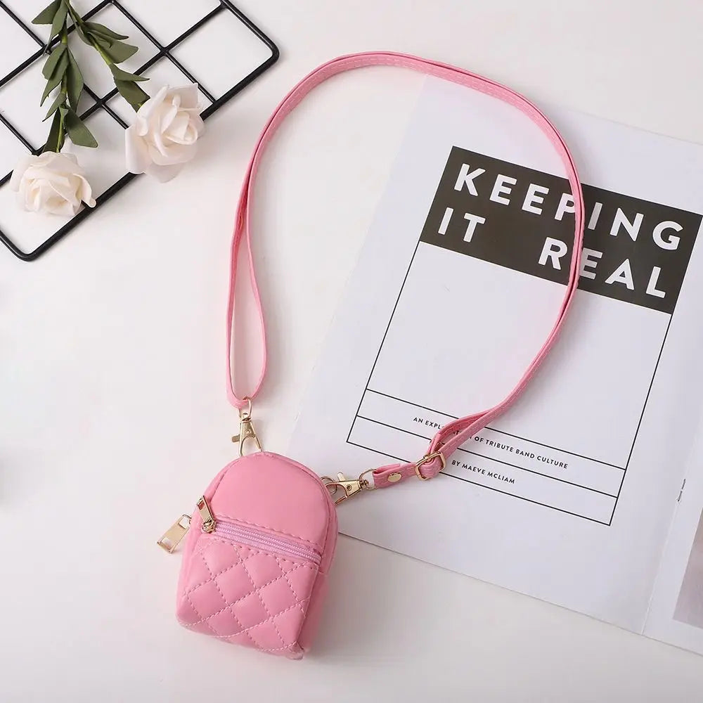 Women's Mini PU Leather Crossbody Coin & Makeup Bag