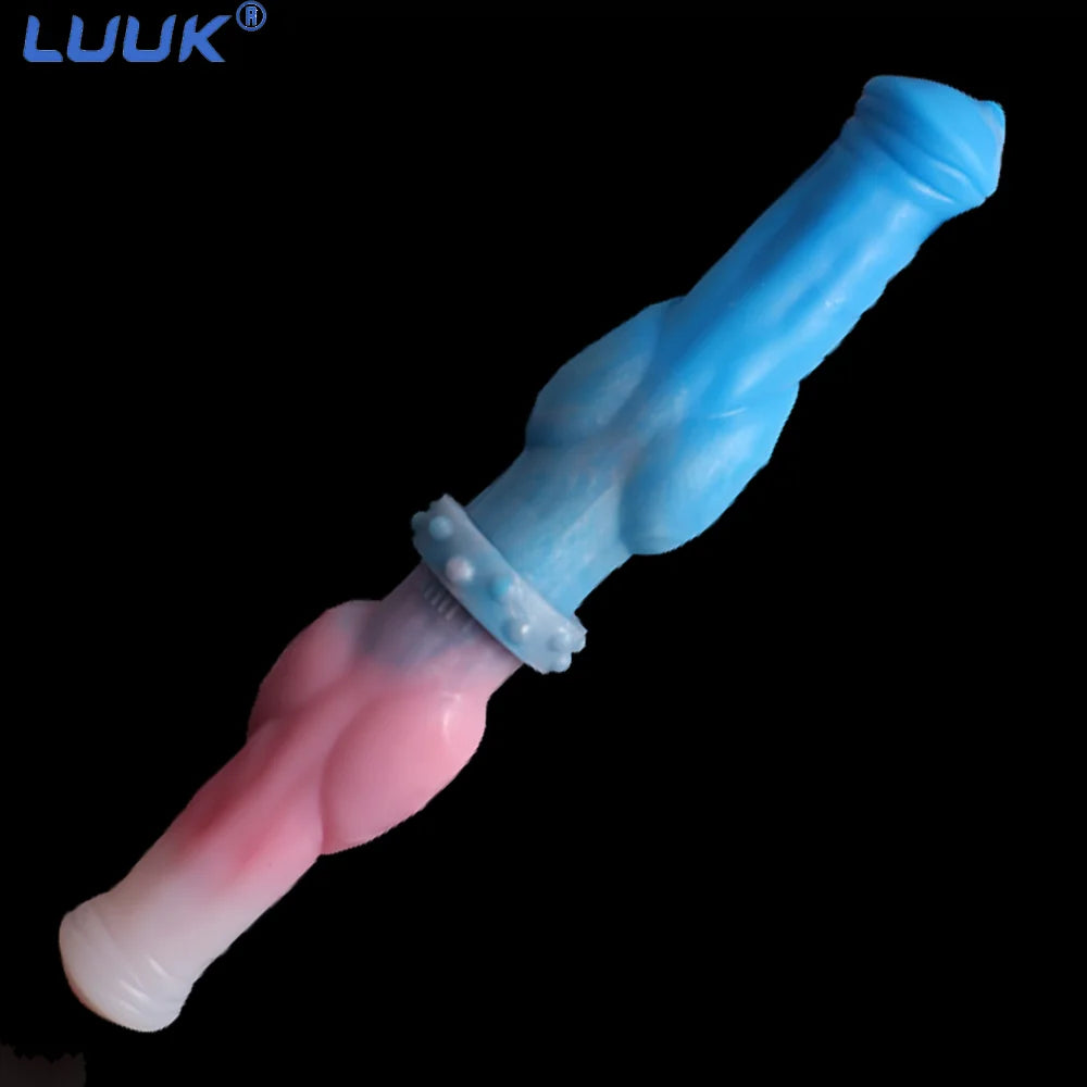 LUUK Double Dildo Animal Horse Dick Huge Knot Dildo Soft Silicone Anal Dilator Anal Plug Animal Sex Toys for Women Masturbator