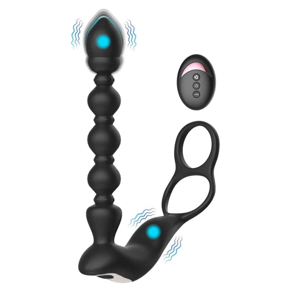 Remote-Control Vibrating Anal Plug & Cock Ring
