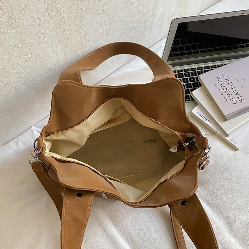 Y2K Washed Motorcycle Shoulder Bag