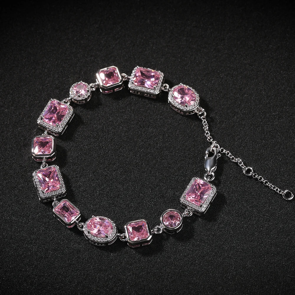 Pink Zircon Charm Bracelet