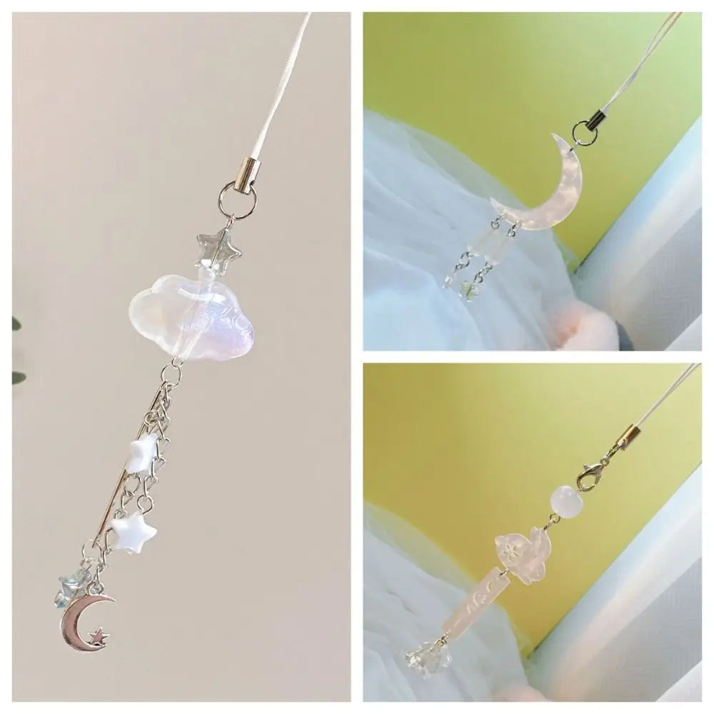 Fairycore Star & Moon Beaded Phone Charm