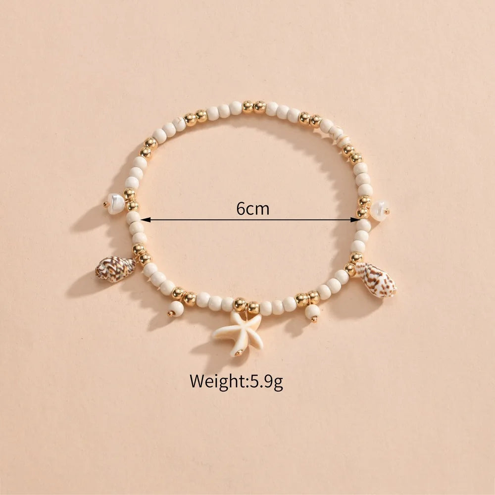 Women's Layered Charm Rope-Chain Anklet