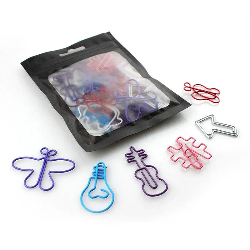 30-Piece Kawaii Paper Clip & Bookmark Set