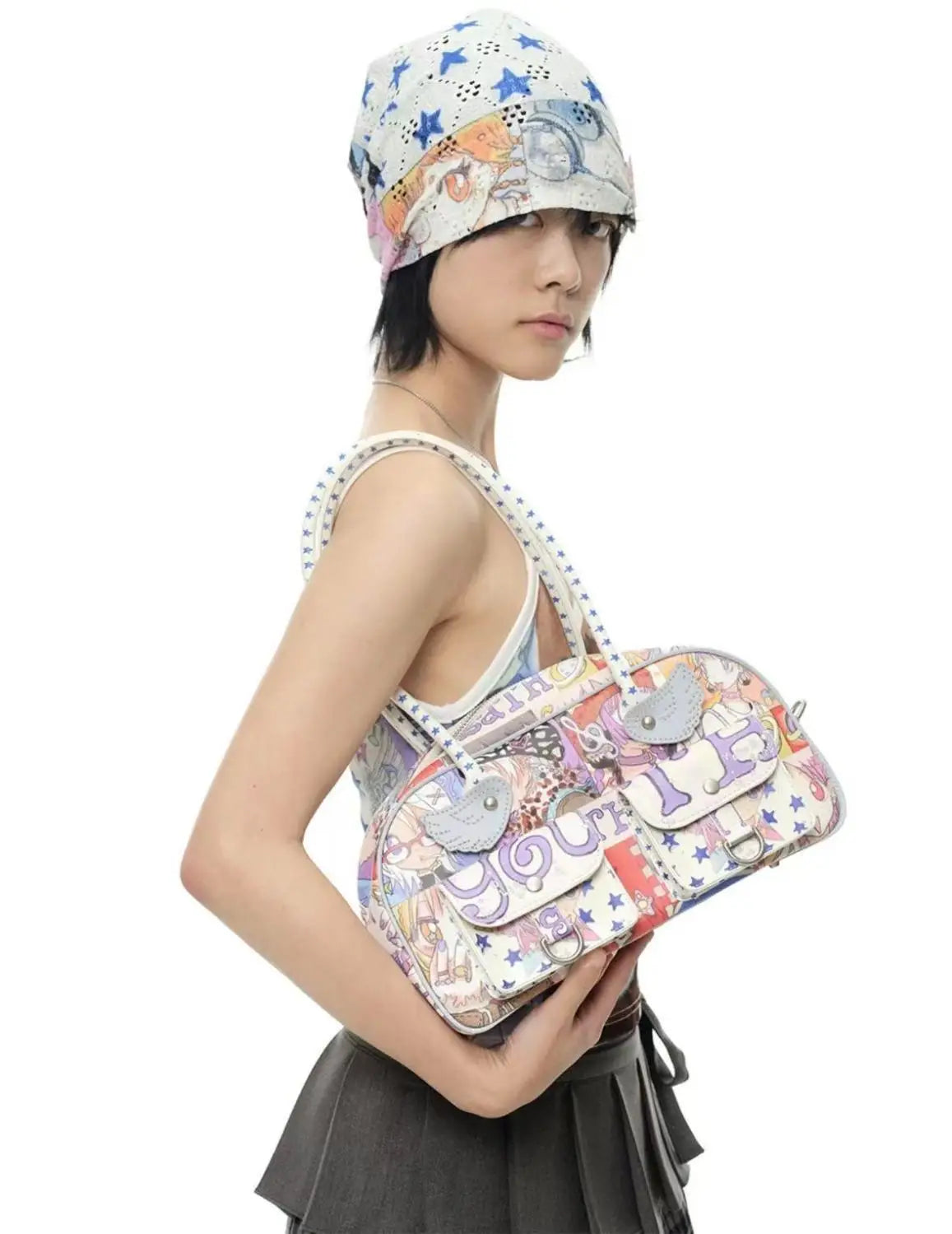Kawaii Y2K Graffiti Boston Bag