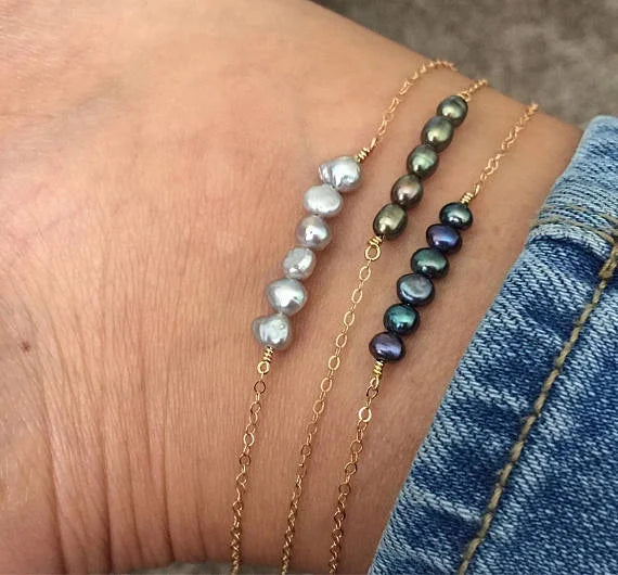 Beaded Anklet with Pearls, Colorful Pearl Anklet, Simple Anklet, Colourful Beach Anklet, Ankle Bracelet, Pearl Ankle Chain