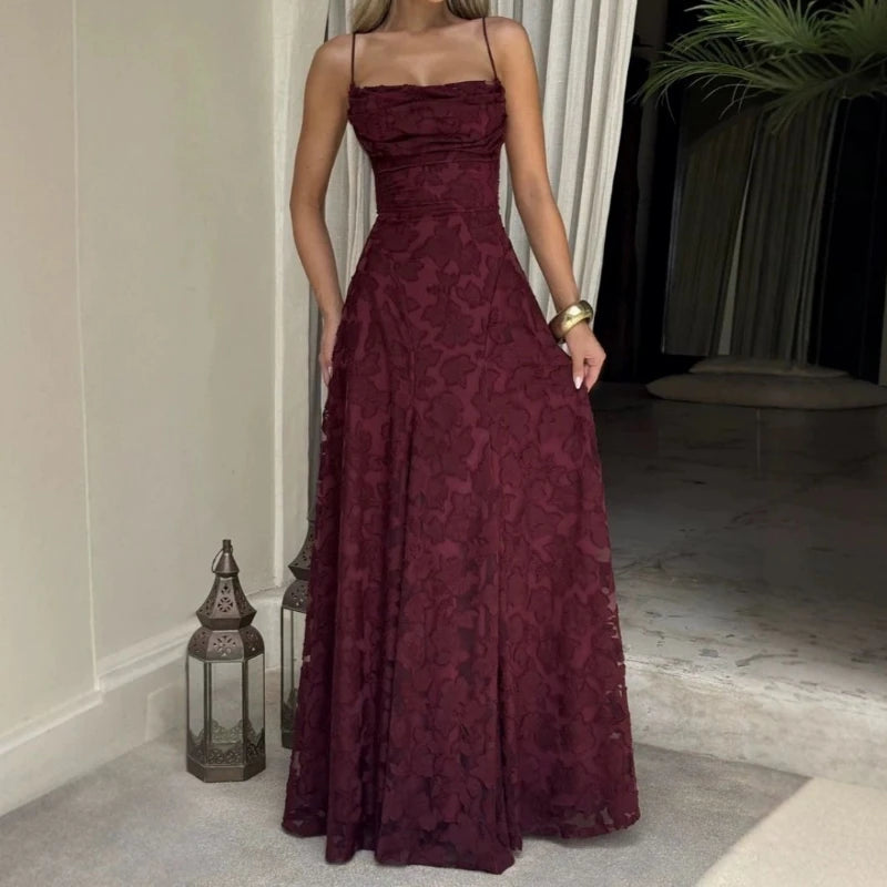 2025 New Sexy Strapless Fashion Elegant Long Floral Printed Dress Streetwear Backless Belted Slim Fit High Waist A- Line Dresses