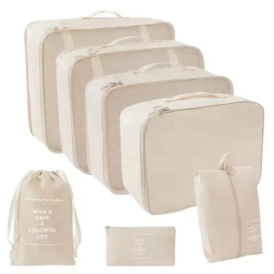 7-Piece Travel Packing Cube & Shoe Bag Set