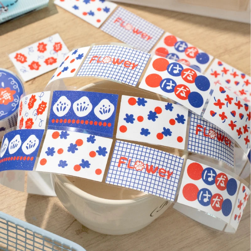 Floral Label Sticker Tape for Journaling