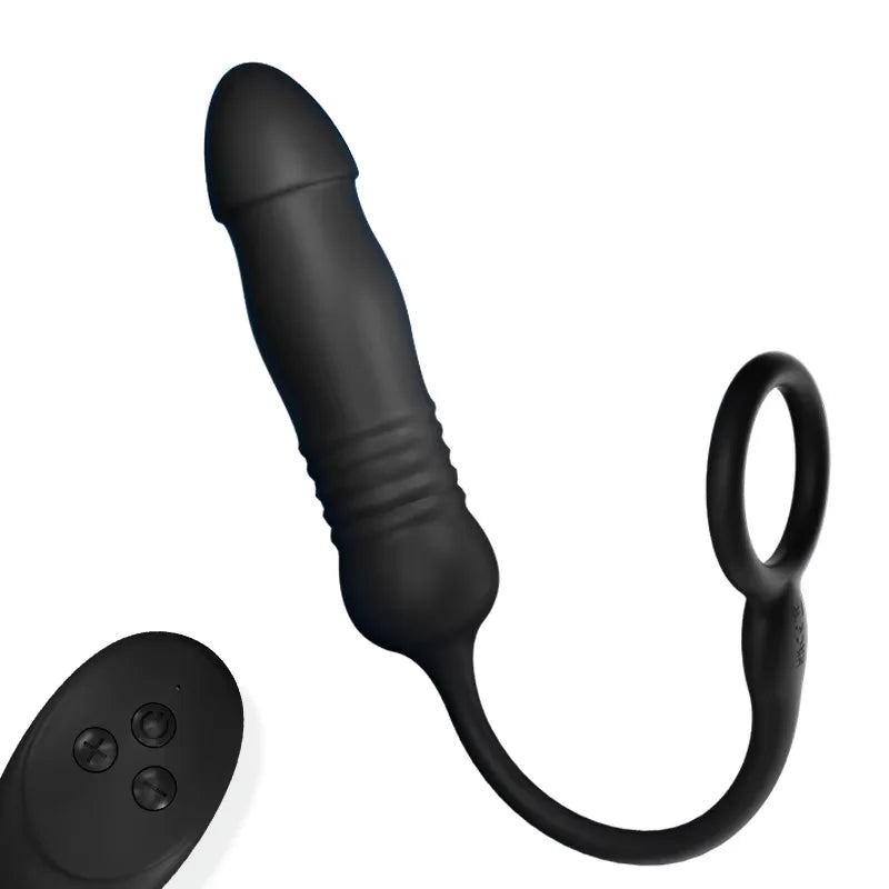 Remote-Control Telescopic Vibrating Anal Plug & Ring