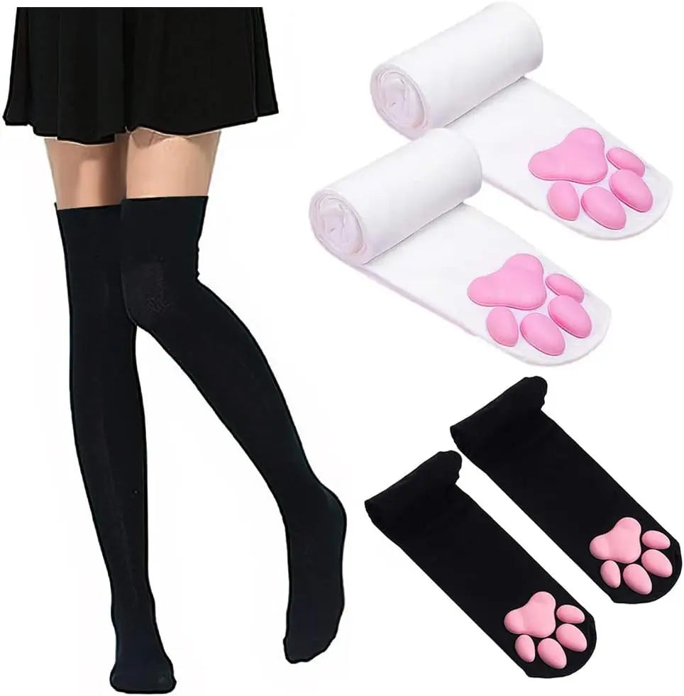 1Pair Cat Paw Stockings Three-dimensional Cat Meat Pad Pantyhose Cos Animation Anime Knee Socks Cute Girl Lolita Sexy Stockings