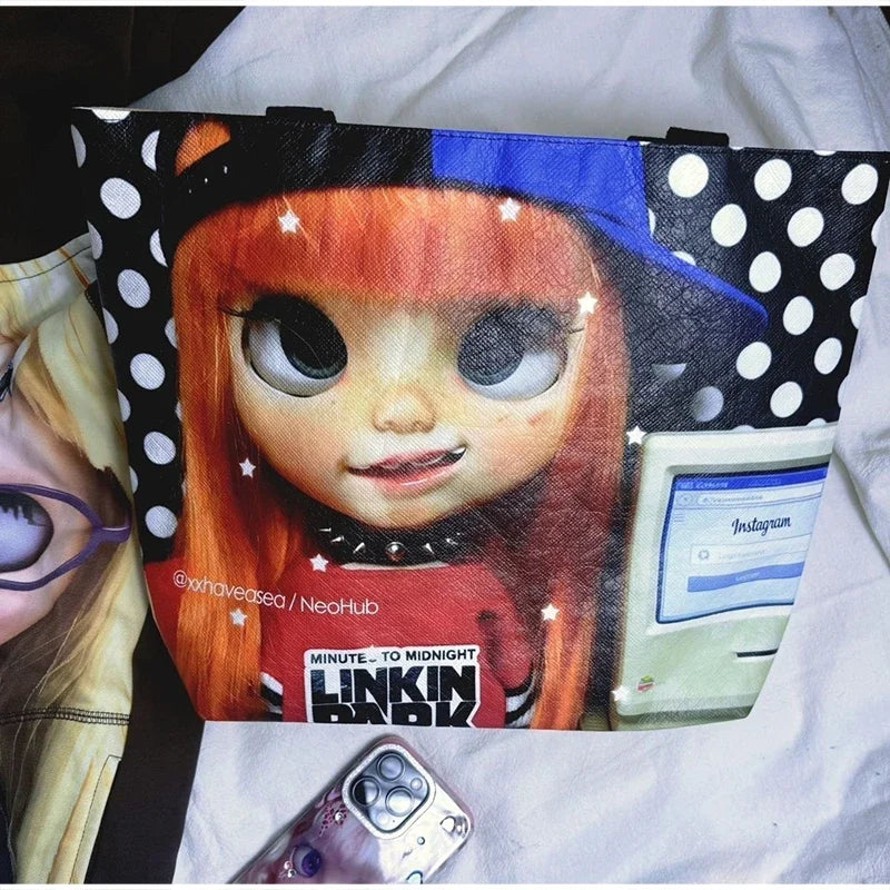Portrait Print Large Tote Bag