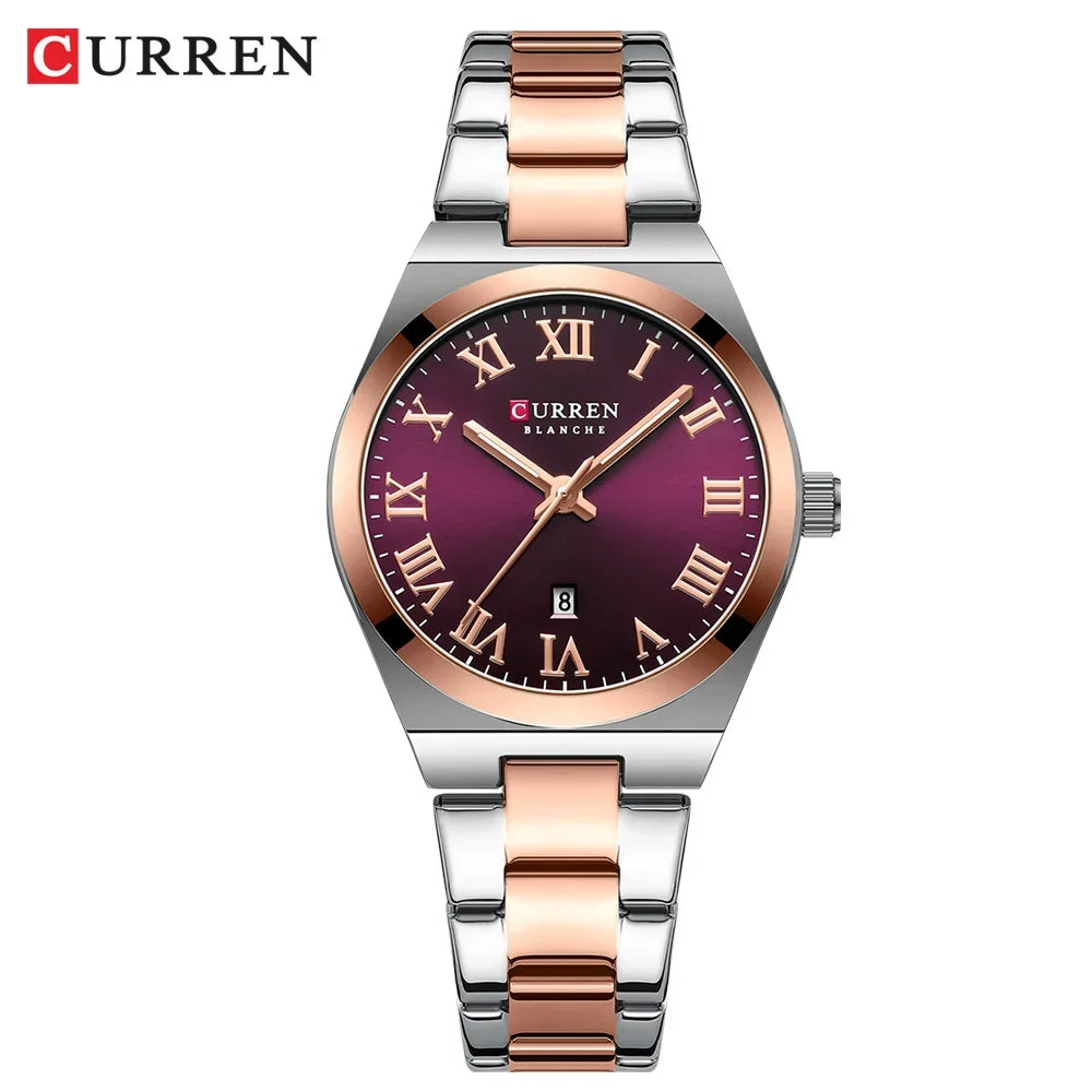 Women's Silver Stainless Steel Date Dress Watch