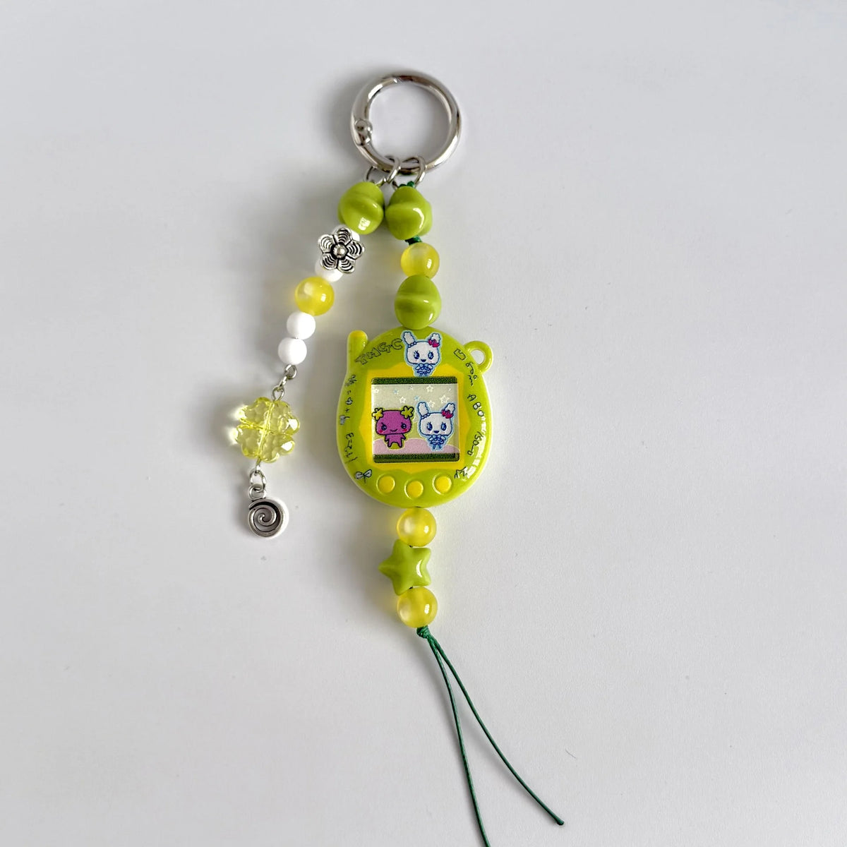 Tamagotchi Beaded Phone Strap with Acrylic Charm
