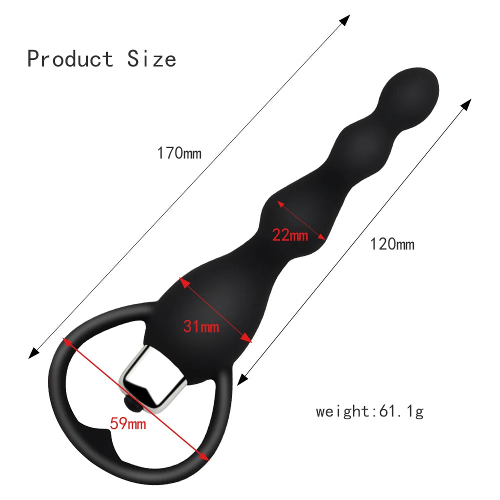 Long Silicone Vibrating Anal Beads