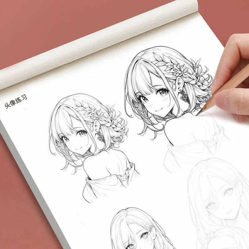 Manga Tracing Book, Anime Character Copying Practice Book, Beginner Self-study Book for Beginners, Beautiful Girl Line Art.