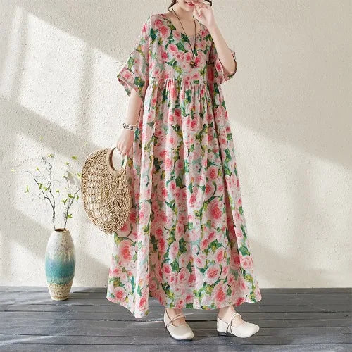 Women's Casual A-Line Midi Vacation Dress