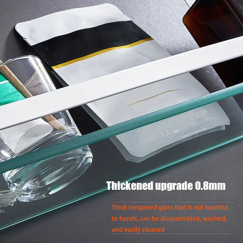 Wall-Mounted Glass Bathroom Shelf