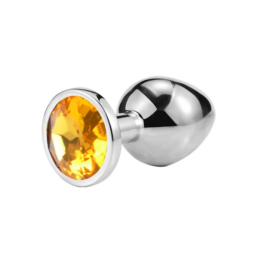 Crystal-Tip Stainless Steel Anal Plug