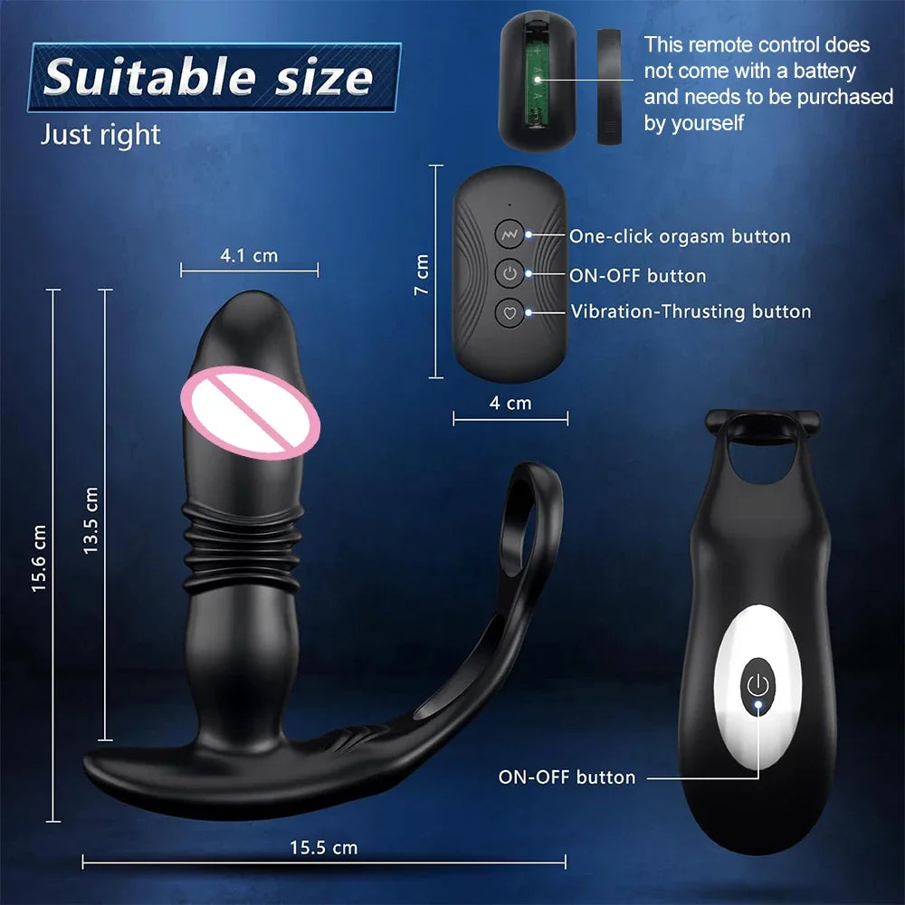 3-in-1 Telescopic Remote Vibrating Anal Plug