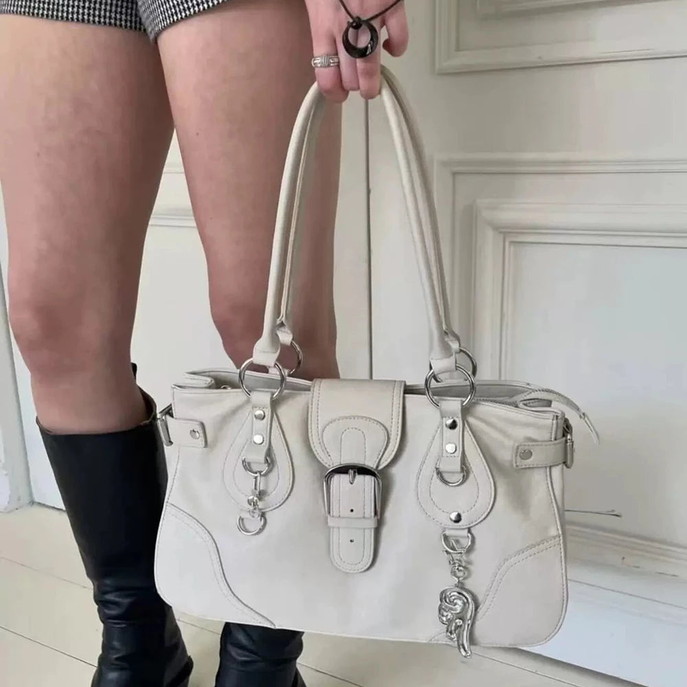 Vintage Mint Green Buckle Shoulder Bag