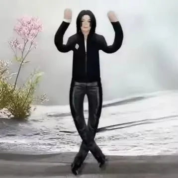Articulated Michael Jackson (MJ) Cosplay Plush Figurine, Abstract Figurine with Articulated Movement, Soft Plush Doll, Desk Orna