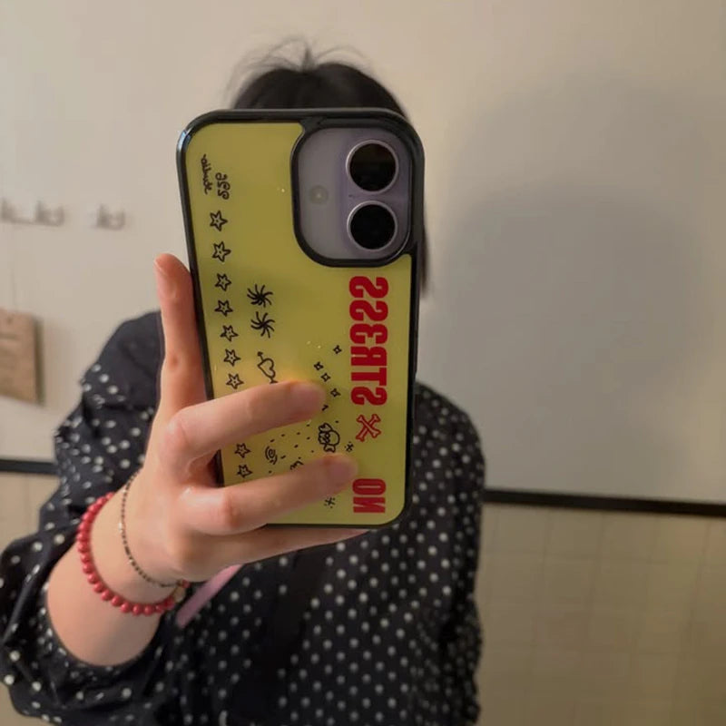 Yellow Love Graphic Anti-Drop Phone Case for iPhone