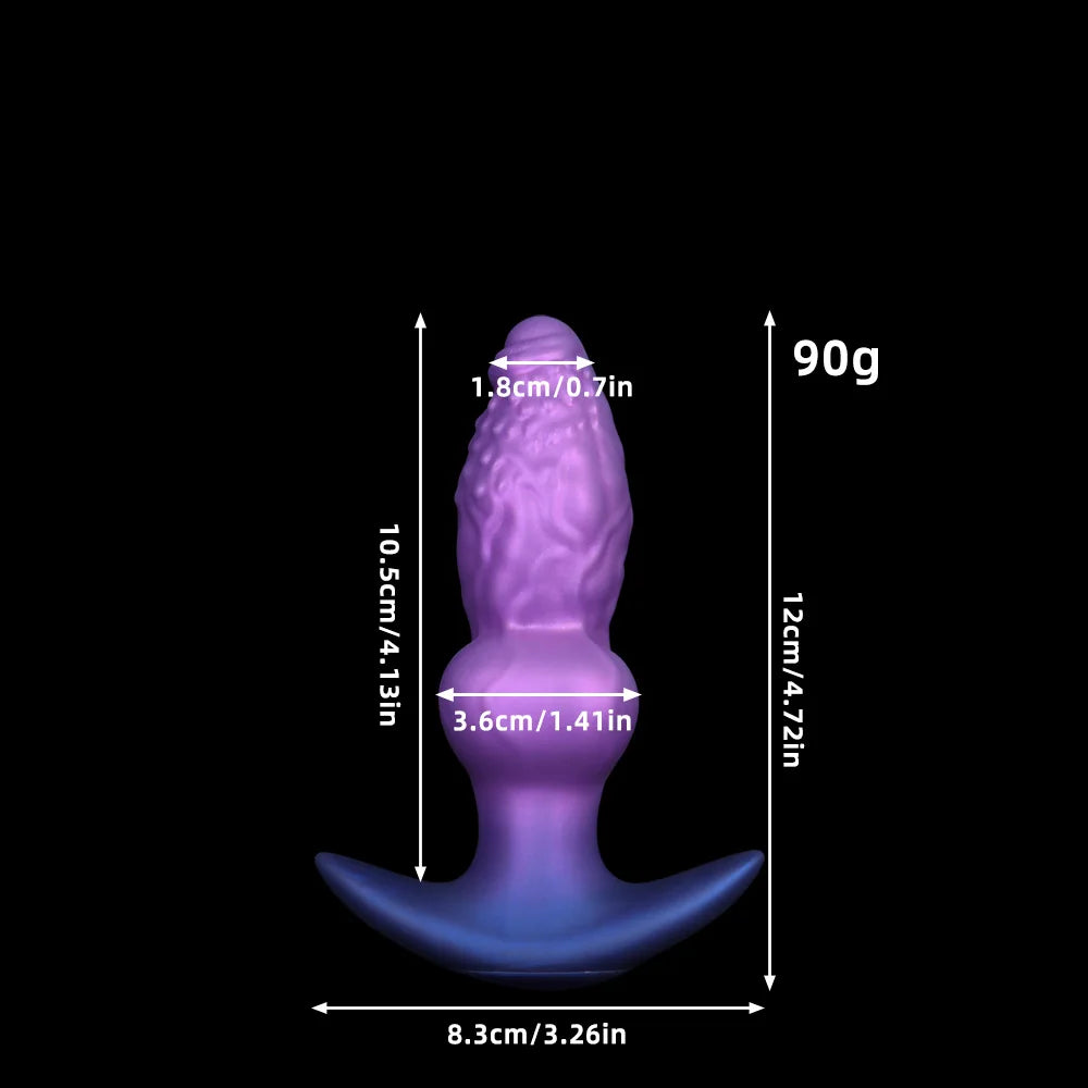 Textured Silicone Anal Plug with Flared Base