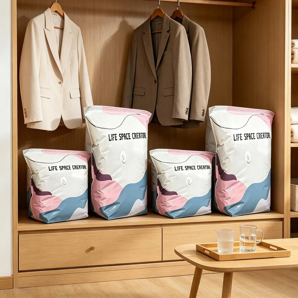 Large Capacity Vacuum Storage Bags No Pump Space Saver Compression Bags For Clothes Blankets New No-pump Vacuum Storage Bag