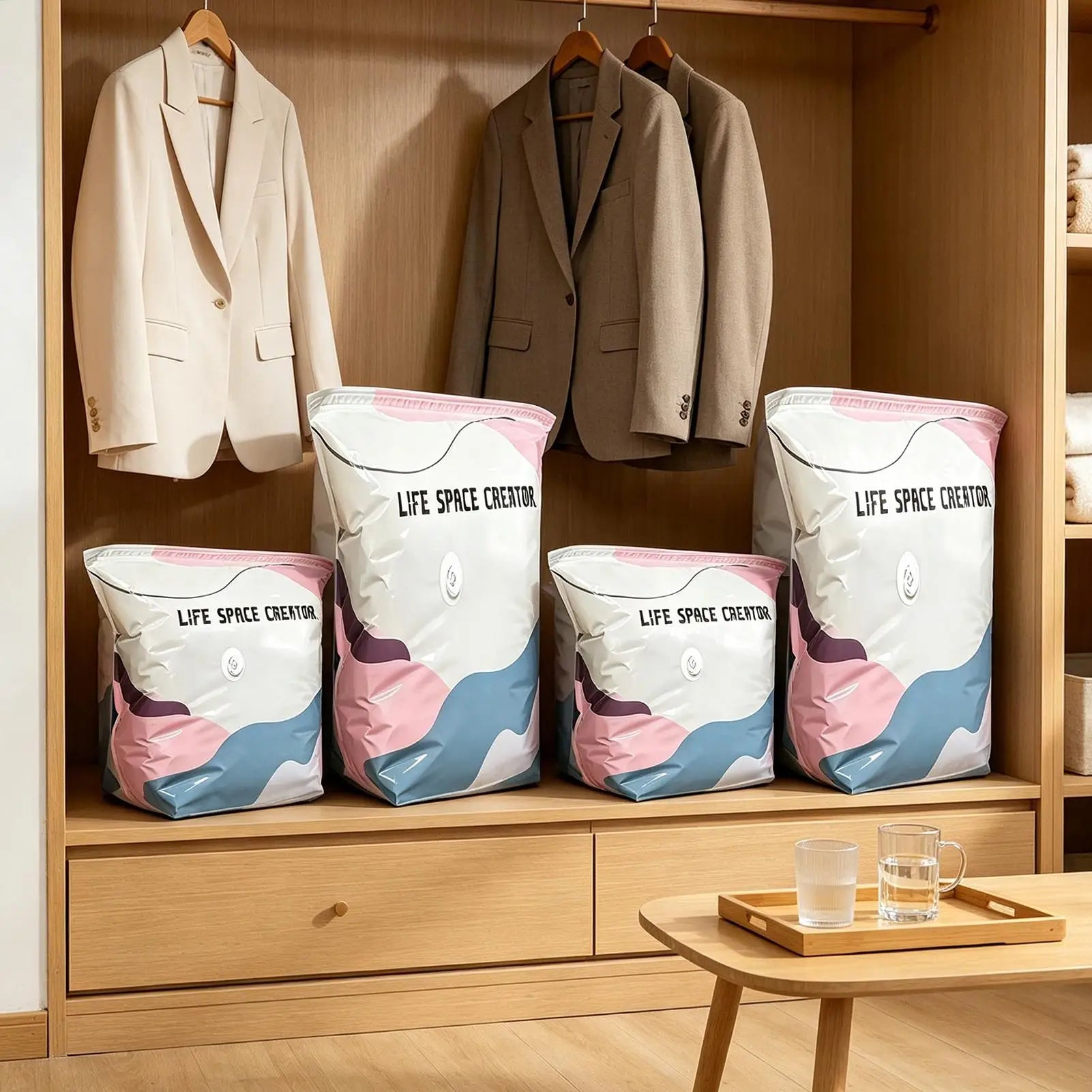 Large Capacity Vacuum Storage Bags No Pump Space Saver Compression Bags For Clothes Blankets New No-pump Vacuum Storage Bag