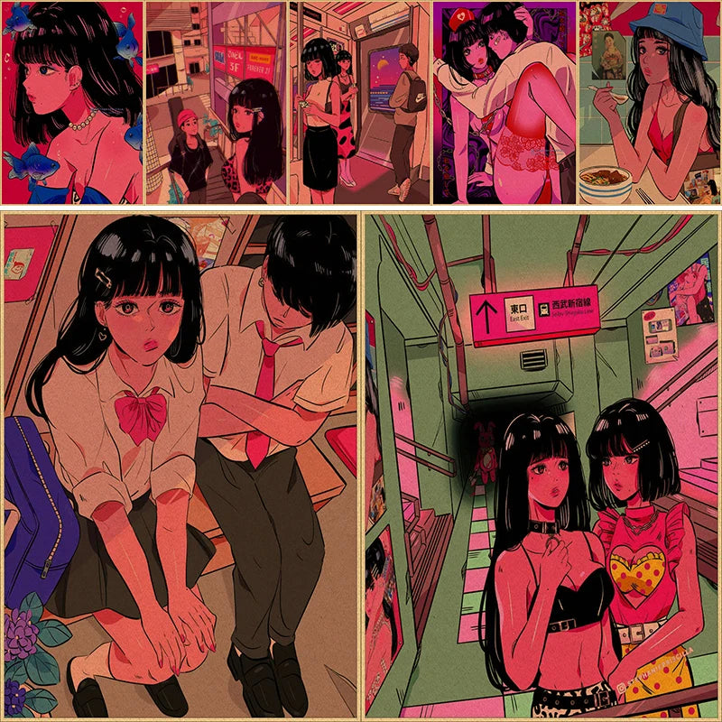 Japanese Anime 4K-Style Decorative Wall Poster