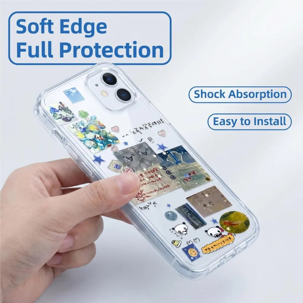 Y2K Graffiti Clear TPU Phone Case for iPhone